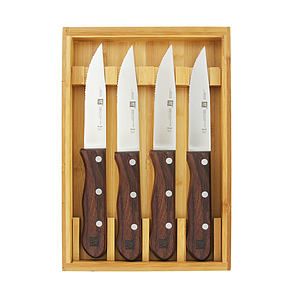 4pc 4.5 Steakhouse Steak Knife Set w Storage Case