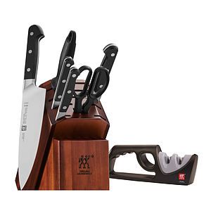 Pro 7pc Knife Block Set w Bonus Sharpener