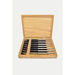 8pc Stainless Steak Knife Set in Olivewood Presentation Box