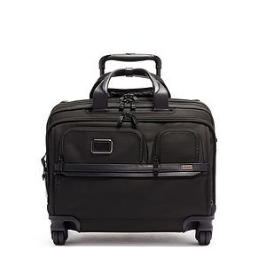 Alpha Deluxe 4 Wheeled Laptop Case Brief- Black
