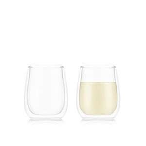 2pc SKAL Double Wall White Wine Glasses