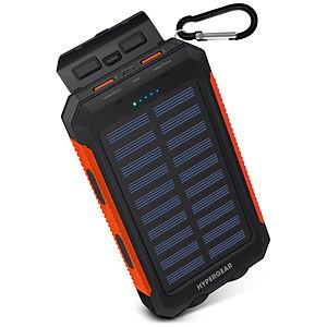 HyperGear 10,000mAh Dual USB Solar Power Bank Black