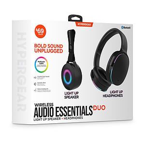 HyperGear Wireless Audio Essentials Duo Light-Up Speaker   Headphones