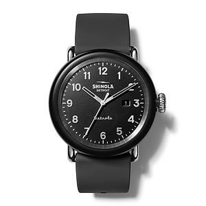 Unisex Model D Detrola Black Silicone Strap Watch Black Dial