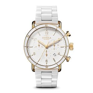 Ladies' Canfield Sport Chronograph White Ceramic Watch White Dial