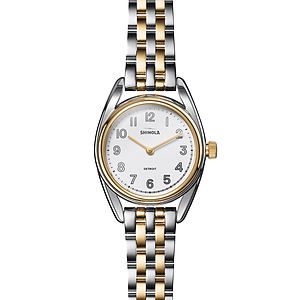 Ladies' Derby Gold  Silver-Tone Stainless Steel Watch White Dial