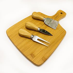 Bamboo Paddle Cutting Board, 11x7.9x1.5