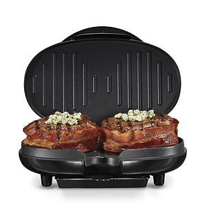 Proctor Silex Compact Grill, Nonstick Surface, Black, 25218PS