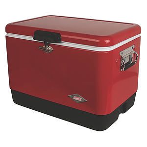 Coleman 54-Quart Red Steel Chest Cooler