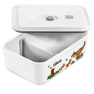 Dinos Large Vacuum Sealable Lunch Box WhiteGray
