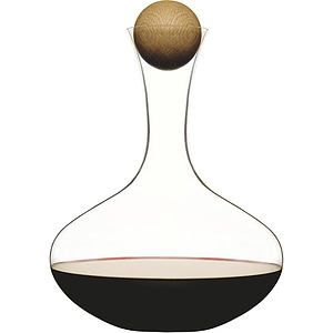 Nature Glass Wine Decanter with Oak Stopper, 67oz.