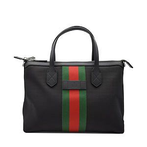 Black Web Stripe Tote Shoulder