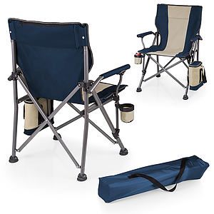 Outlander Folding Camp Chair w Cooler Navy Blue