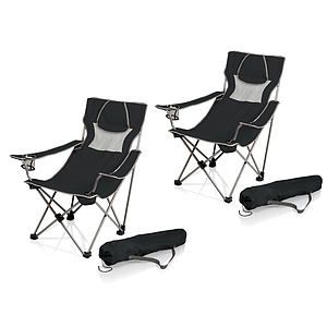 Campsite Camp Chair Black w Gray Accents - Set of 2