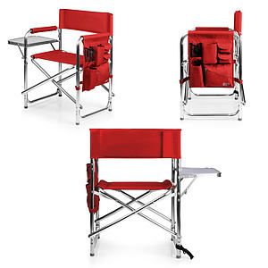 Folding Sports Chair w Side Table Red