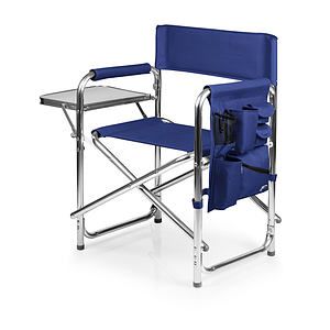 Folding Sports Chair w Side Table Navy