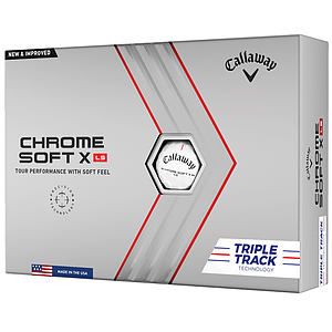 Callaway Chrome Soft X LS Triple Track White Golf Balls - 1 Dozen