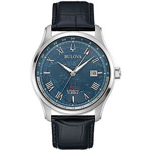 Men's Classic Wilton Black Leather Strap Watch Blue dial
