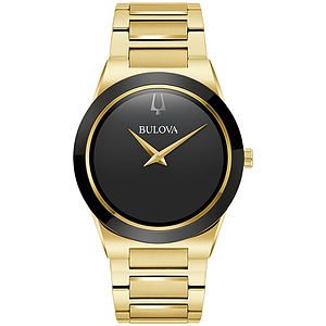 Men's Modern Millennia Stainless Steel Bracelet watch, Black dial