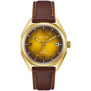 Bulova Men's Jet Star Stainless Steel Strap watch, Gold-Tone dial