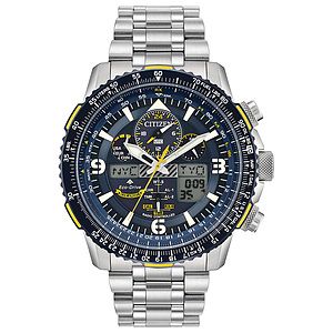 Men's Promaster Blue Angels Skyhawk A-T Eco-Drive Watch, SS with Blue Angels Insignia