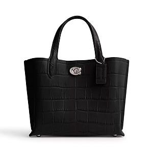 Embossed Croc Willow Tote 24 - Black MultiSilver
