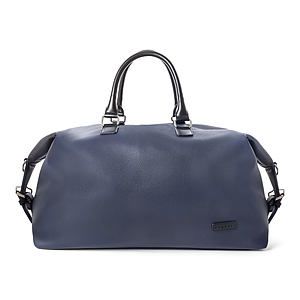 Contrast Duffle Bag-Vegan Leather-Navy