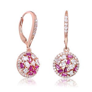 Rose Gold Plated Round Leverback Earring Size 0.47