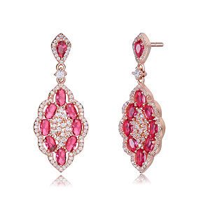 Multi Color CZ Accent Dangle Earrings Size 1.53