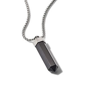 Necklace Faceted Black Onyx Pendant
