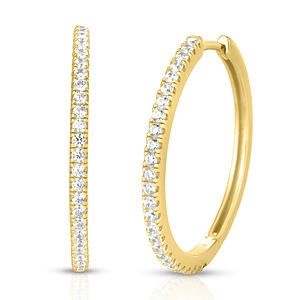 White Topaz Hoop Earrings