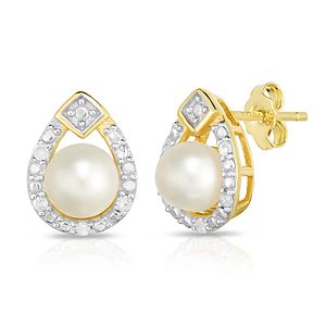 Pearl  Diamond Earrings
