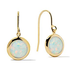 Round Opal Earrings