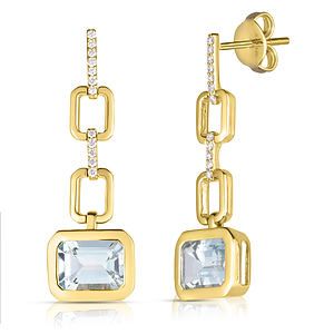 Aquamarine and Diamond Earrings