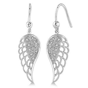 Diamond Angel Wing Earrings