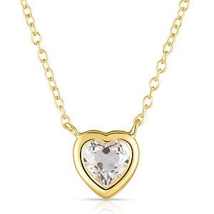 White Topaz Heart Necklace