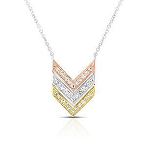 Diamond Triple V Necklace