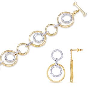 Diamond Bracelet  Earring Set