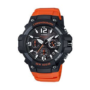 Mens Classic Chronograph Analog Orange Resin Watch Black Dial