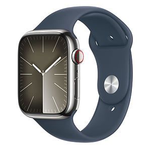 Watch Series 9 GPS   Cell 41mm Silver SS Case w Storm Blue SM Sport Band
