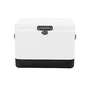 Retro Camper, 54L Vintage Cooler - White