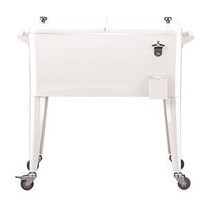 Rolling Retro, 73L Rolling Vintage Cooler - White