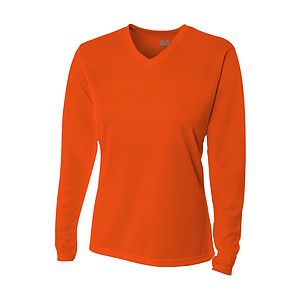 A4 Long Sleeve V-Neck Bird's Eye Mesh Tee