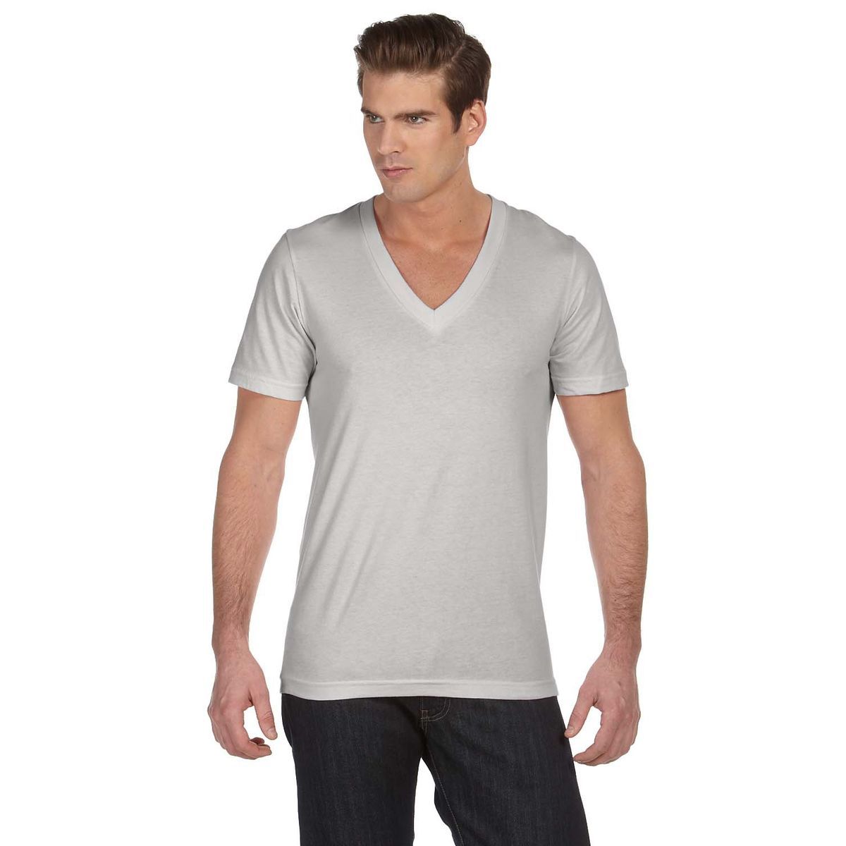 Promotional Unisex jersey short-sleeve deep v-neck t-shirt Personalized ...