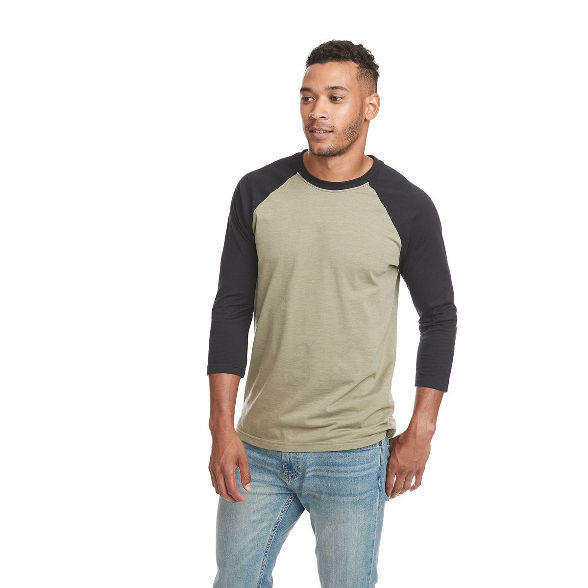 Promotional Unisex cvc three-quarter sleeve raglan baseball t-shirt ...