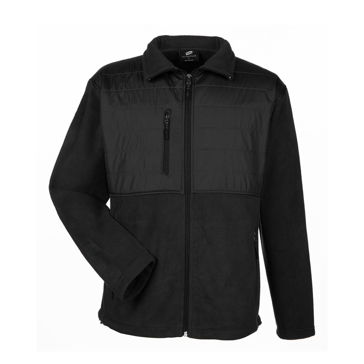 Men's fleece jacket with quilted yoke overlay Order Swag