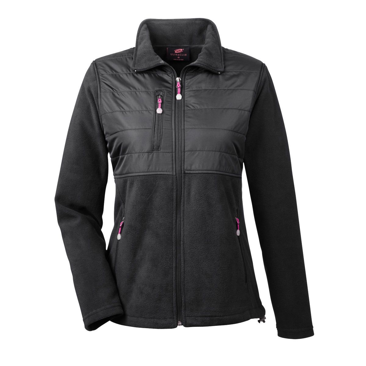 Ladies' fleece jacket with quilted yoke overlay Brandextenders