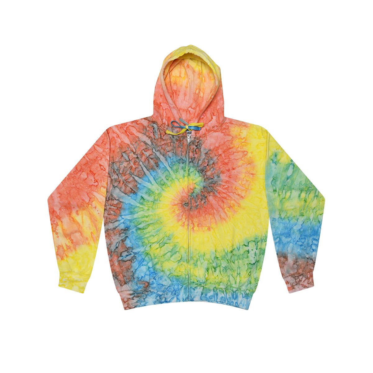 Promotional Adult tie-dyed full-zip hooded sweatshirt Personalized With Your Custom Logo