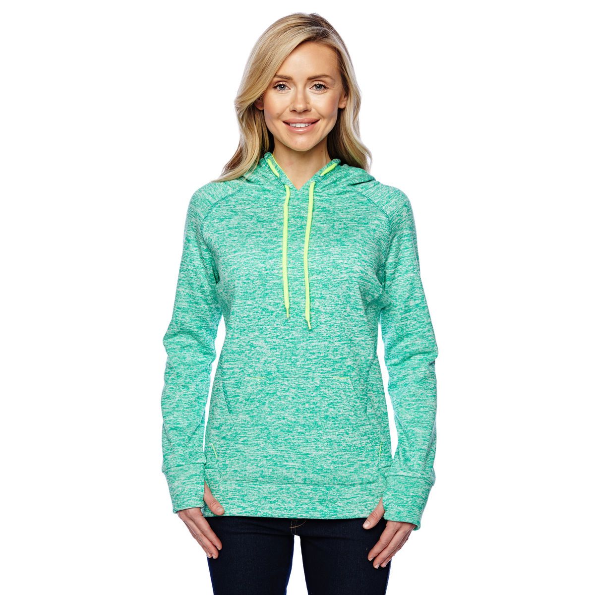 Ladies' cosmic contrast fleece hooded sweatshirt | Inkmule