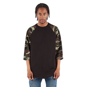 34-sleeve camo raglan t-shirt 